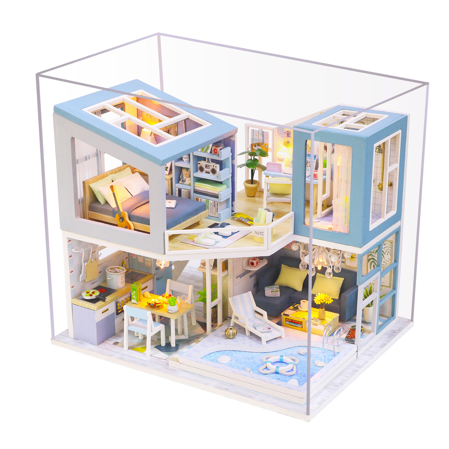 Hongda 2023 hot products kids beds for boys bedroom furniture miniature model house return gifts for kids