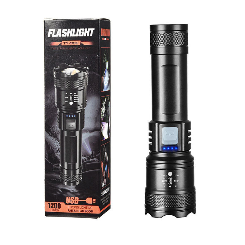 powerful P50 type c power range hunting torch light long distance 90000 lumen high power led flashlight