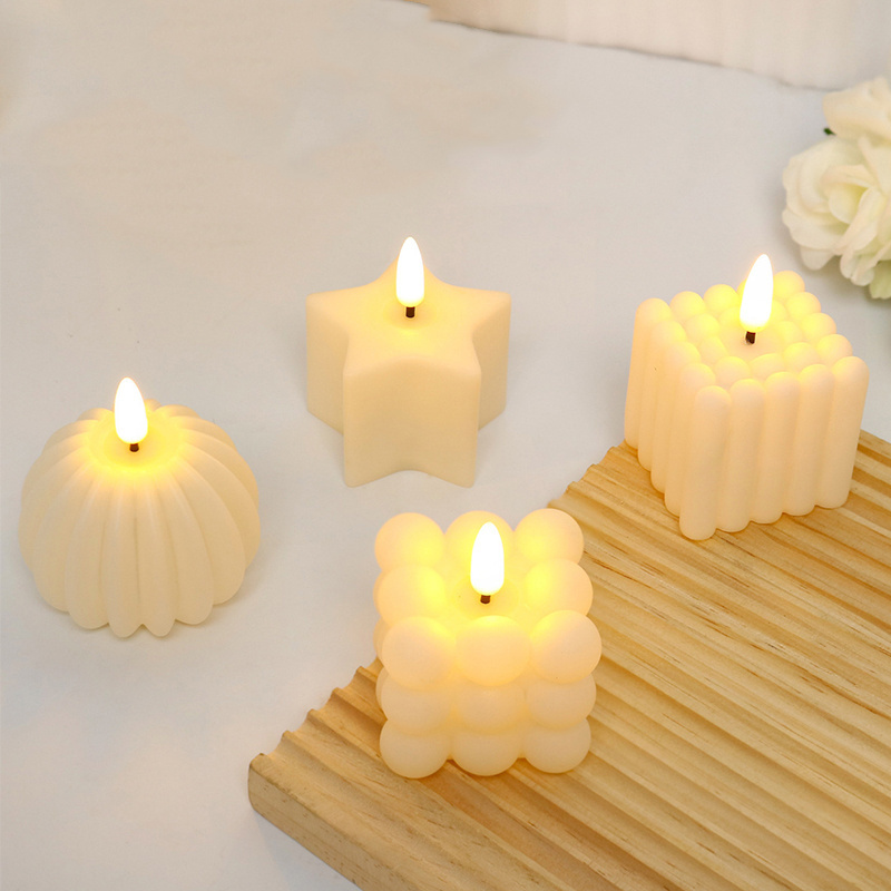 2024 led candles flameless Little Rubik's Cube star  pumpkin led flameless tealight candles