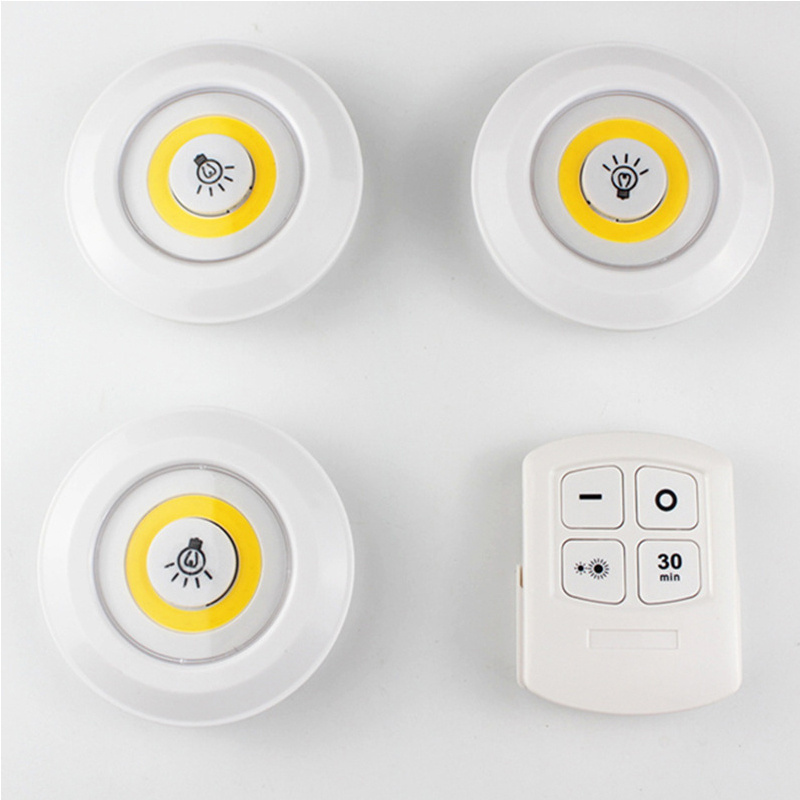 multipurpose COB remote sensing light night led pir motion sensor puck light with remote control