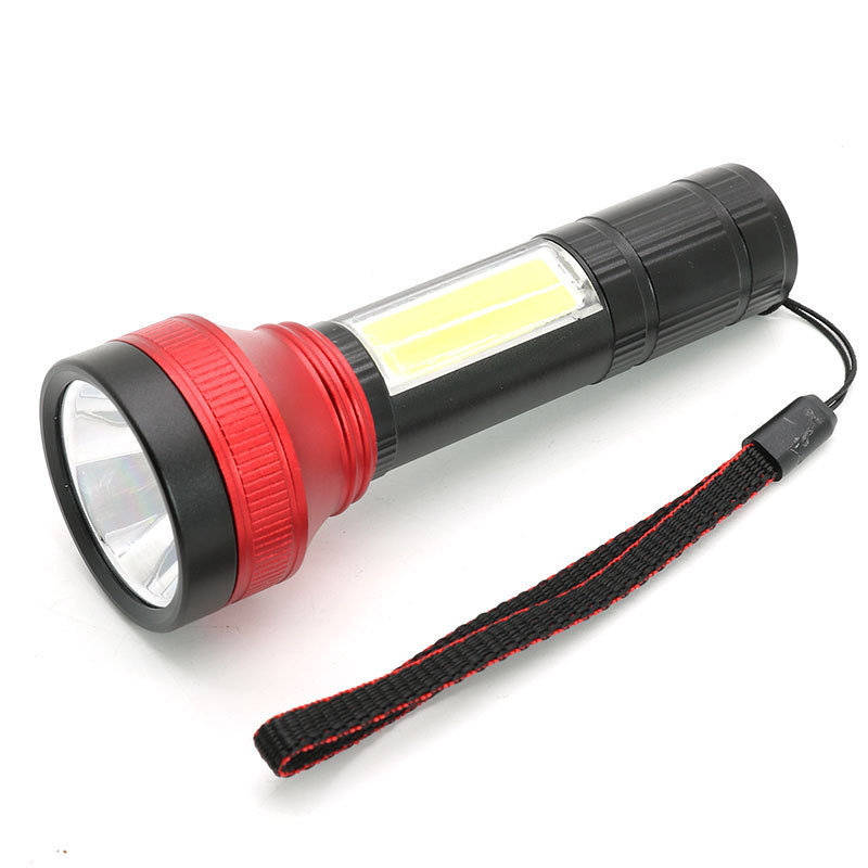 aluminium alloy waterproof flashlight mechanical zoom usb rechargeable 500 lumen led cob work flashlight usb rechargeable