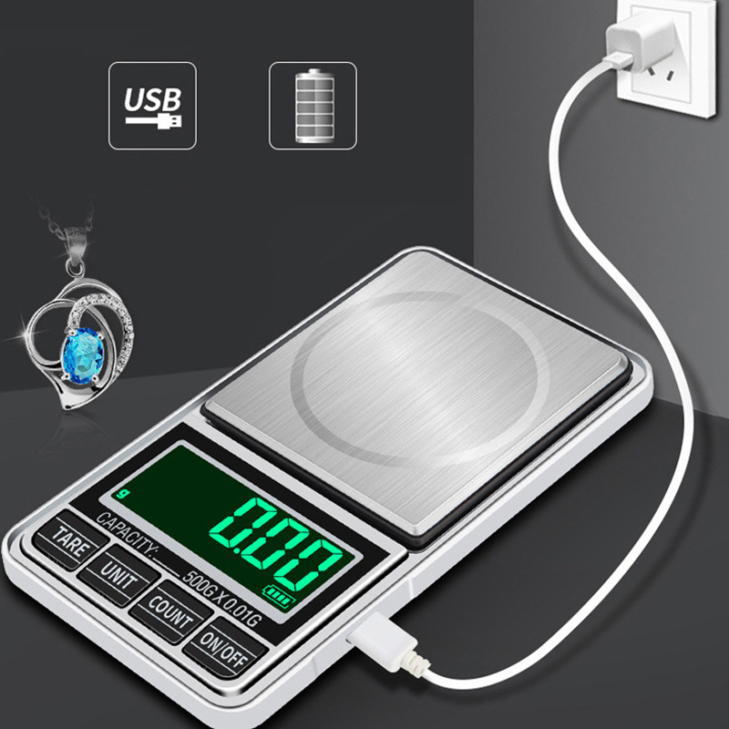 mini pocket electronic jewelry scales usb 500g/0.01g  jewelry weight scale