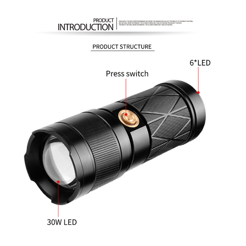 2023 new aluminum alloy powerful flashlight super bright 100000 lumen white laser flashlight with power bank