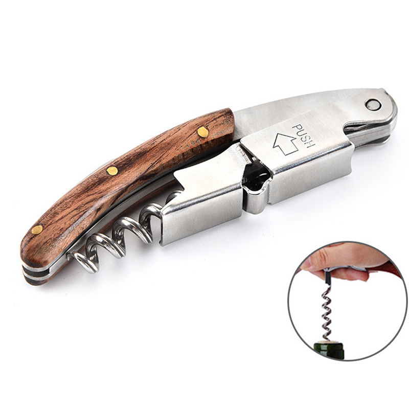 china wholesale opener bottle corkscrews & openers BR090 stainless steel wine bottle opener corkscrew