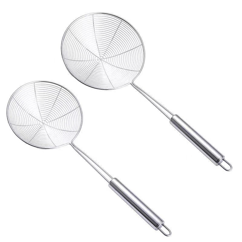 304 stainless steel oil skimmer strainer steel mesh oil skimmer frying strainer for kitchen