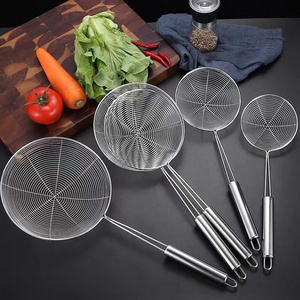 304 stainless steel oil skimmer strainer steel mesh oil skimmer frying strainer for kitchen