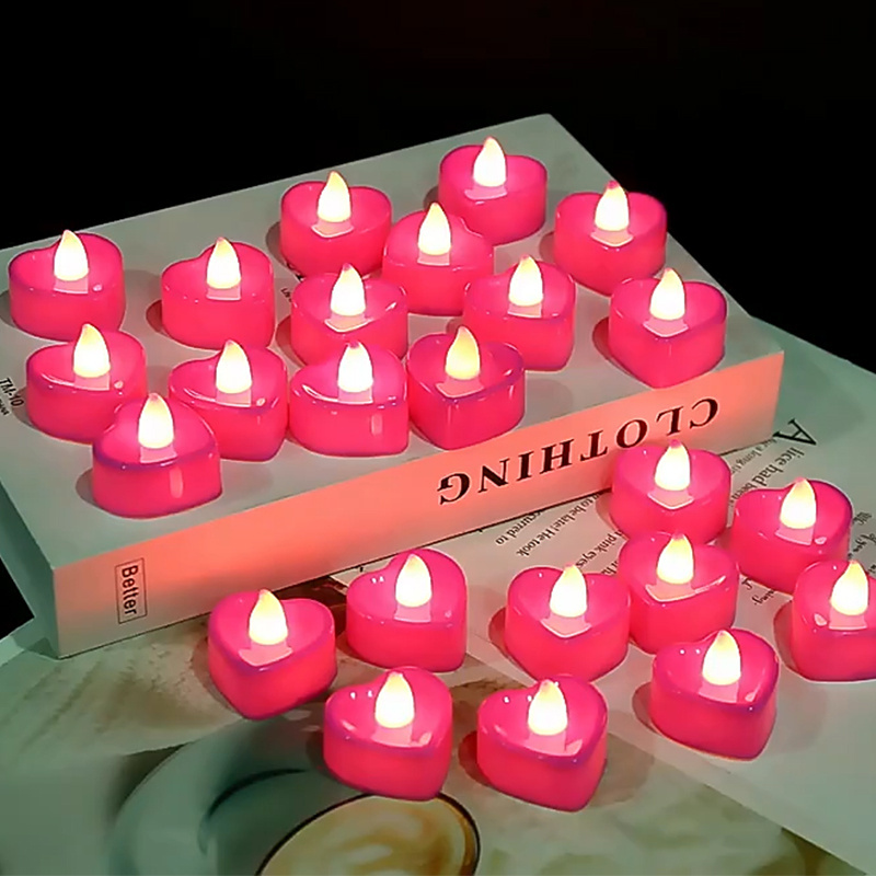 Electronic candle lamp heart-shaped Creative candle light led Birthday Wedding Candles