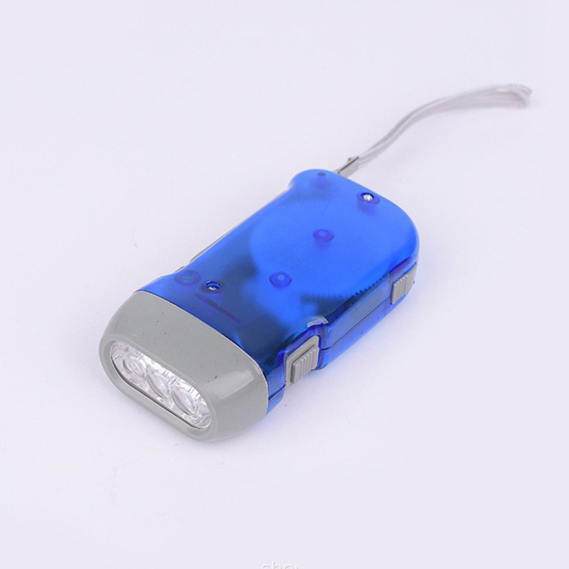 hand crank light  transparent Manual pressing 3 led battery cheap hand operated dynamo flashlight