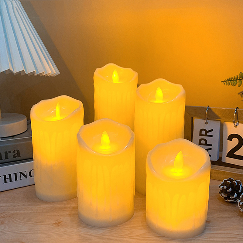 HD085 recyclable Swinging head flameless led candles tea light battery operated led candle