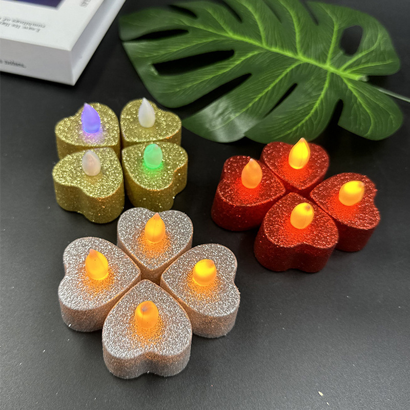 metal spraying led heart candles love flamelles led candles tea light battery operated