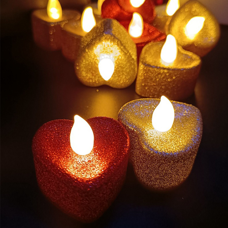 metal spraying led heart candles love flamelles led candles tea light battery operated