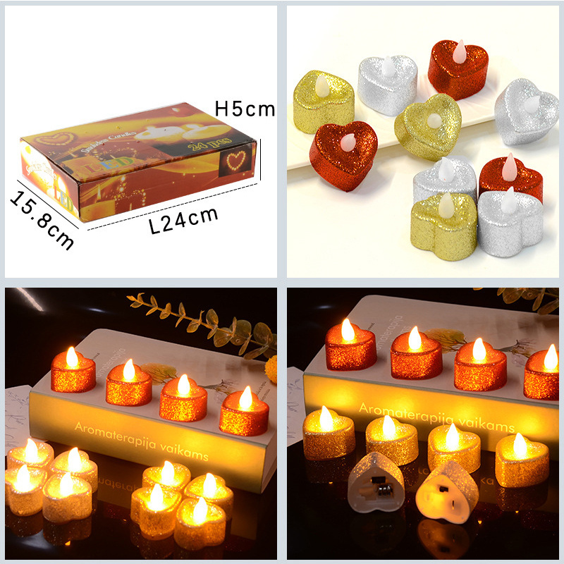 metal spraying led heart candles love flamelles led candles tea light battery operated