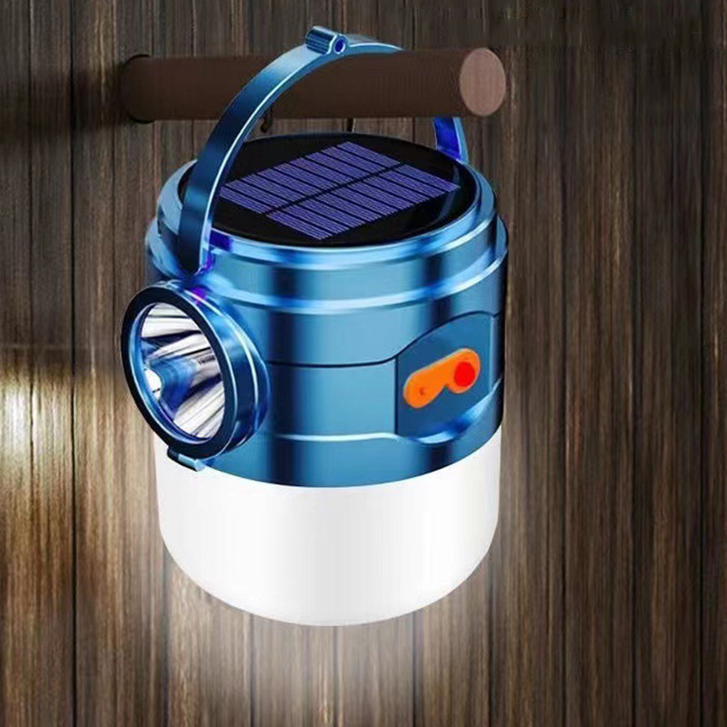 2023 new waterproof solar flashlight solar emergency charging lamp for camping night market