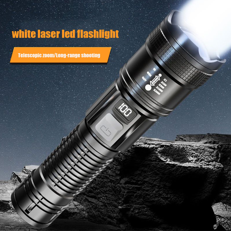 2024 NEW Type c high strength plastic torches 5000 lumens flashlight rechargeable  p50 led flashlight