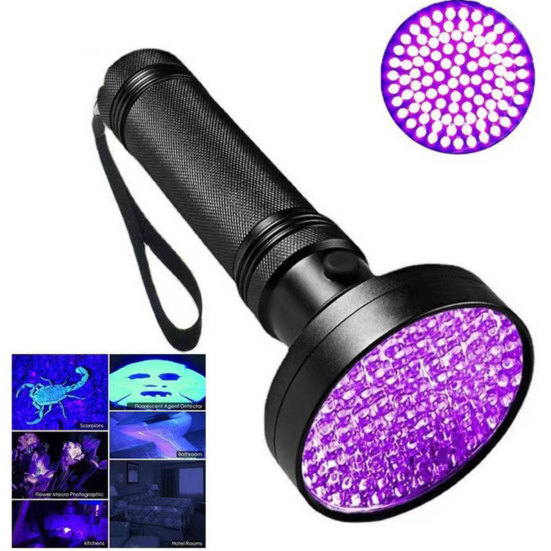 free logo multifunctional aluminum alloy pet urine detector 100 led 395nm uv flashlight