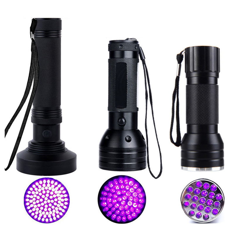 free logo multifunctional aluminum alloy pet urine detector 100 led 395nm uv flashlight