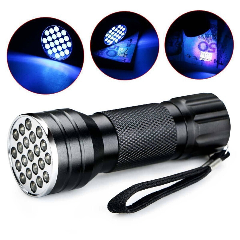 free logo multifunctional aluminum alloy pet urine detector 100 led 395nm uv flashlight