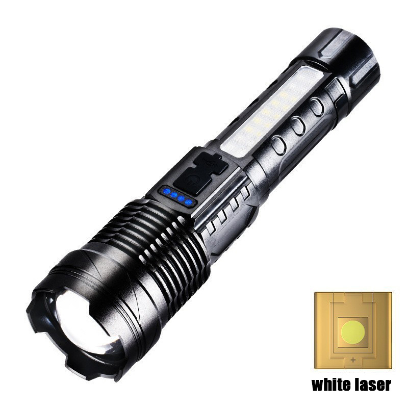 aluminum alloy 30W white laser flashlight COB powerful led long distance flashlight rechargeable flashlights and torches