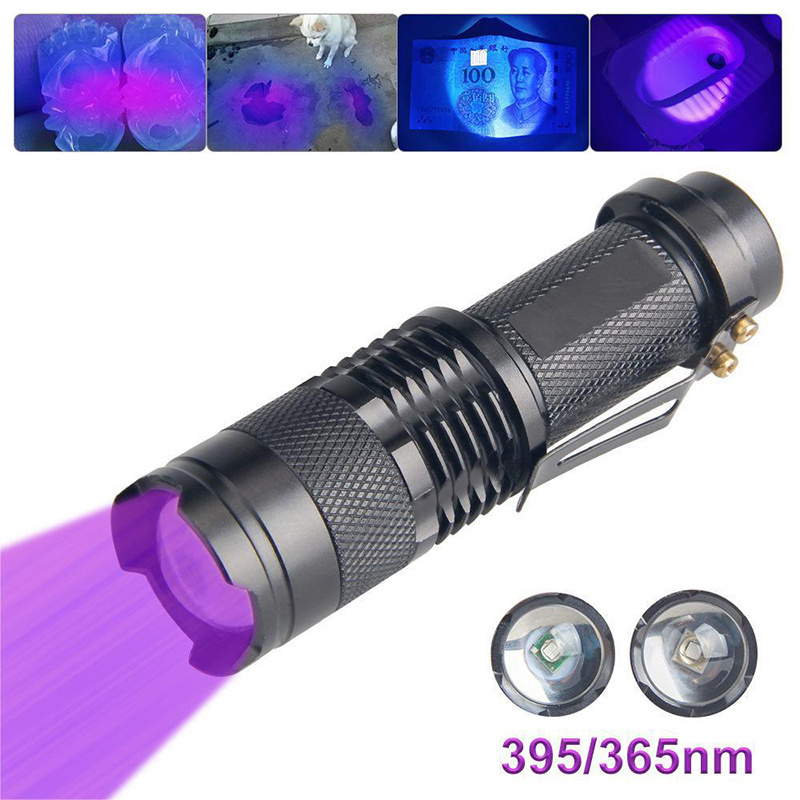 aluminum alloy identifiation mini pen 365nm uv flashlight Fluorescent facial mask detection lamp uv 9w lamp 365nm