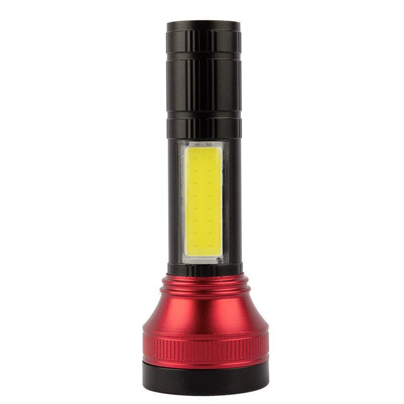 aluminium alloy waterproof flashlight mechanical zoom usb rechargeable 500 lumen led cob work flashlight usb rechargeable