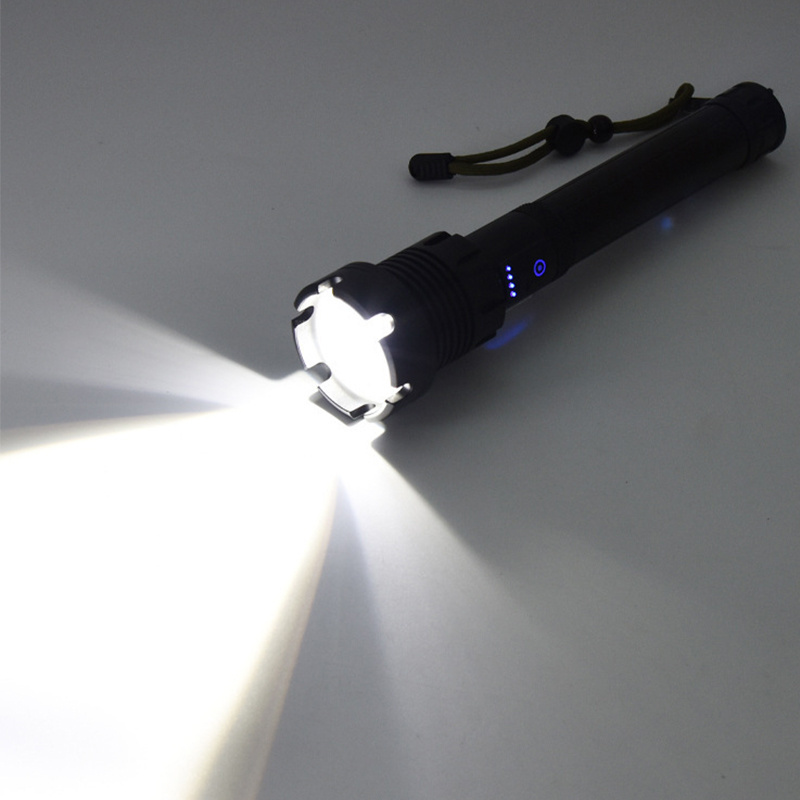 HL031 Aluminum alloy outdoor P70  flashlight powerful zoomable flashlight XHP70+COB led flashlight