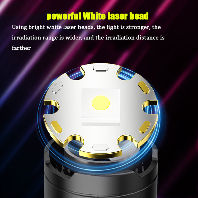 2024 hot white laser phosphor strip high power flashlight 53000 lm led laser beam flashlight