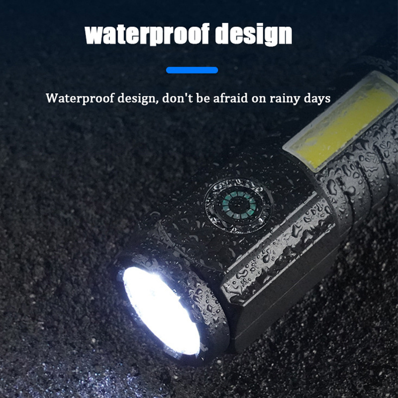 2024 hot Type C charging Super Bright  three eyed monster mini flashlight COB led torch light with clip