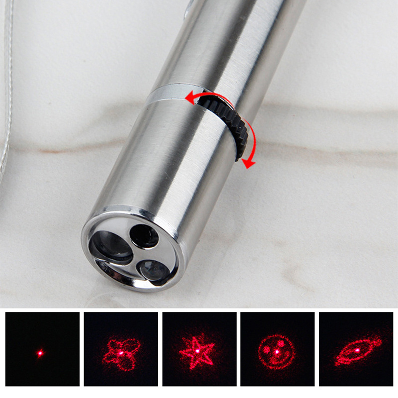 USB charging 3 in 1 red projection 395nm UV laser cat toy flashlight projection flashlight children projector