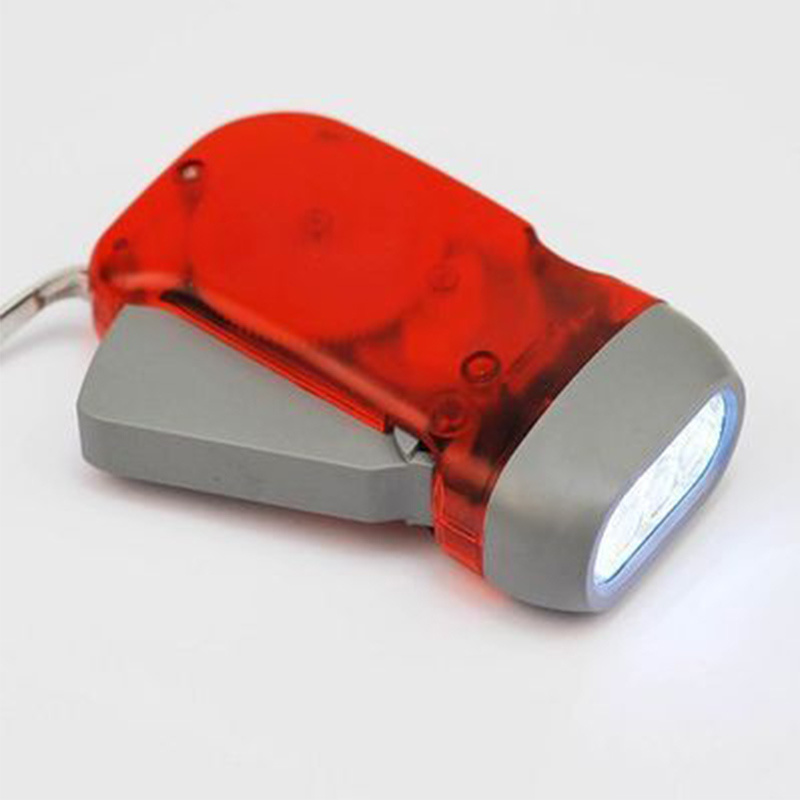 transparent Manual pressing power dynamo 3 led flashlight camping  hand crank flashlight