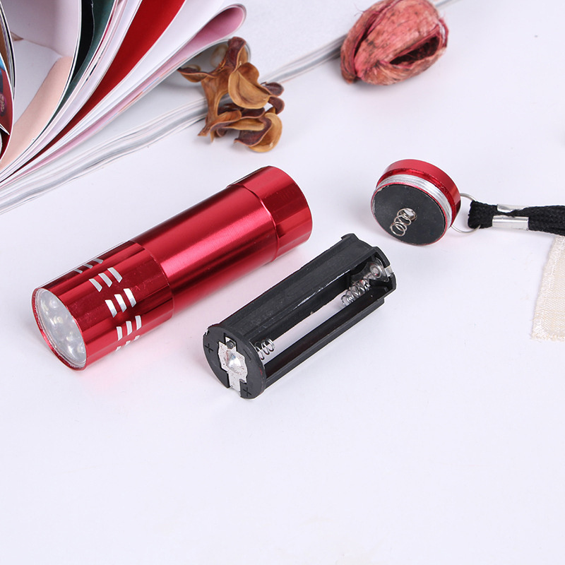 free logo multifunctional aluminum alloy mini uv flashlight 365nm lamp torch portable 9 led uv led light