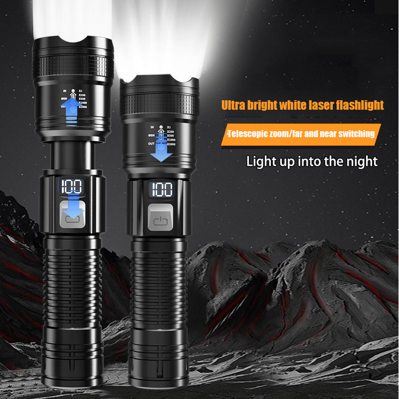 2024 NEW Type c high strength plastic torches 5000 lumens flashlight rechargeable  p50 led flashlight