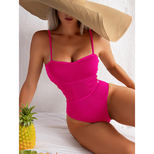 Fashion Solid Color Hot Waist Hollow Out Women Bathing Beach Swim Wear Micro String Sexy One Piece Bikini Swimsuit