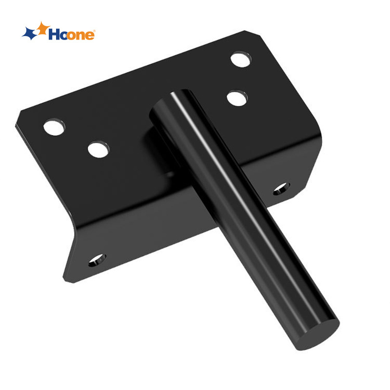 Hoone Heavy Duty Fence Self-Locking Black Finishing Post Mount Steel Automatic Gravity Lever Wood Fence Gate Latches