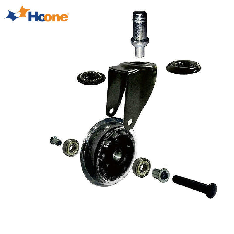 Hoone Universal 3 inch office chair Rubber Castors transparent PU caster wheels for Set of 5 Heavy Duty Office