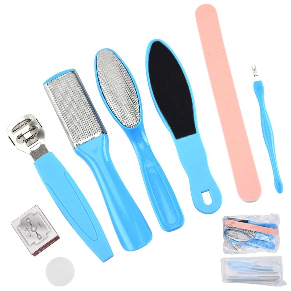 Custom 8/10/20/21 Pcs Pedicure Set Foot Care Callus Removal Kit With Nail Clippers Clear PP Box Set