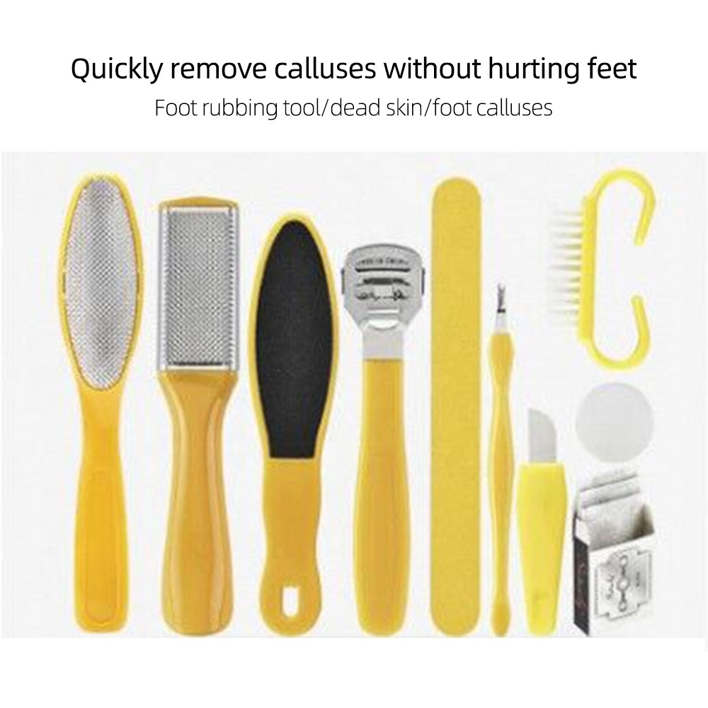 Custom 8/10/20/21 Pcs Pedicure Set Foot Care Callus Removal Kit With Nail Clippers Clear PP Box Set