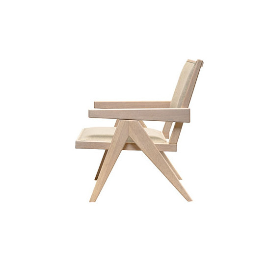 Chandigarh Modern Lounge Chair Ergonomic Design Fancy Chair Coffee Chair with Solid Rubber Wood Leg and Cushion Seat