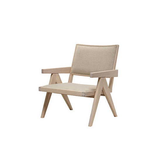 Chandigarh Modern Lounge Chair Ergonomic Design Fancy Chair Coffee Chair with Solid Rubber Wood Leg and Cushion Seat