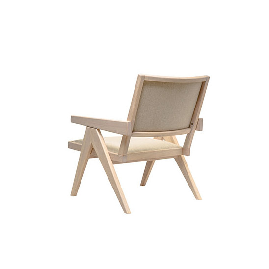 Chandigarh Modern Lounge Chair Ergonomic Design Fancy Chair Coffee Chair with Solid Rubber Wood Leg and Cushion Seat