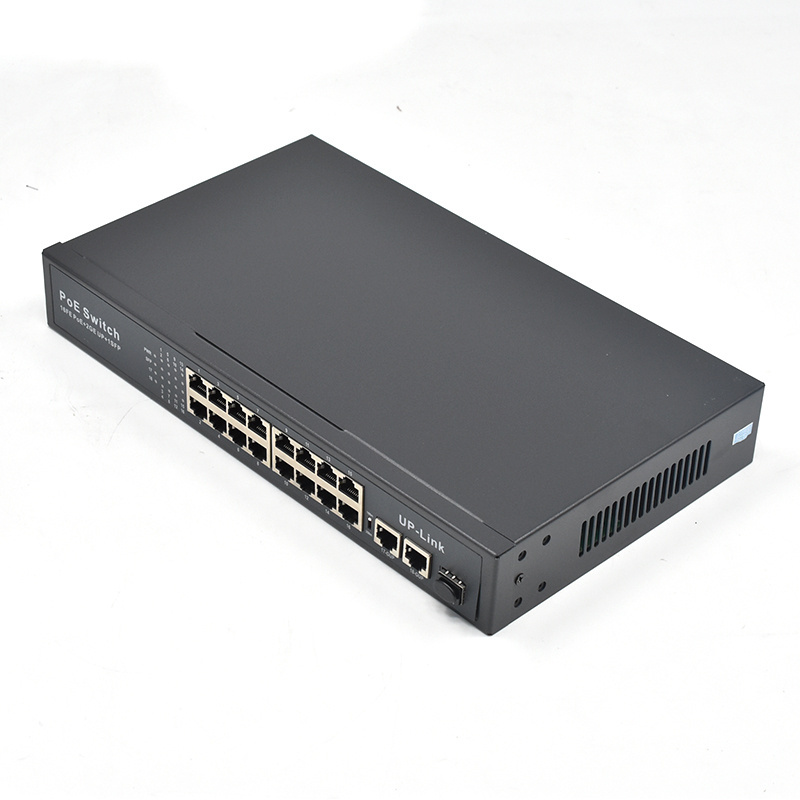 16 port POE switch 16* 100M+ 2* Gigabit uplink+1* SFP fiber Gigabit uplink port 16 port POE switch