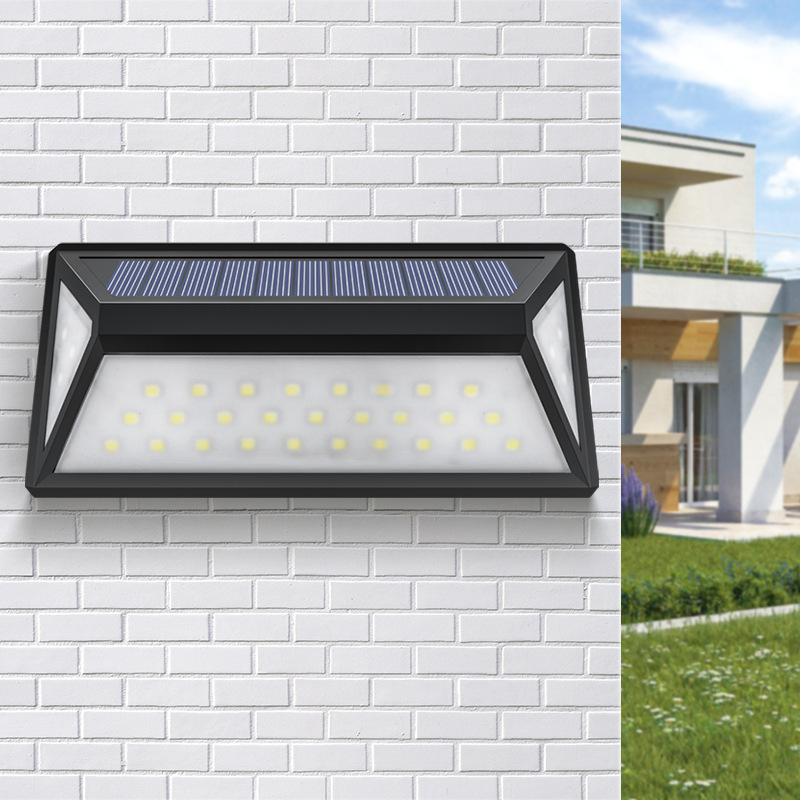 Waterproof Wall Sconces Solar LED Flat Panel Outdoor Light Bollard Lamp Pathway Fence Lighting