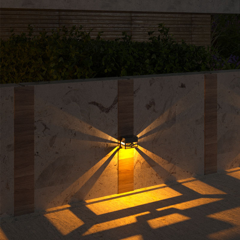 Hooree New Design Outdoor Wall Light IP65 LED Solar Flickering Flame Torch Lights Small Decoration Lamps