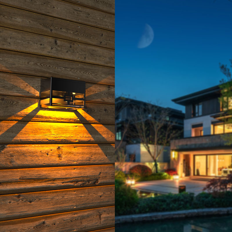 Hooree New Design Outdoor Wall Light IP65 LED Solar Flickering Flame Torch Lights Small Decoration Lamps