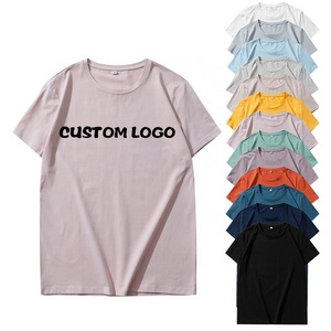 wholesale 200gsm summer custom logo Soft Elastic tshirts 95 cotton 5 spandex stylish t shirts for men