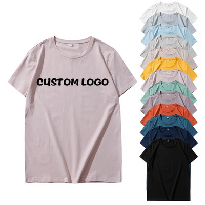 wholesale 200gsm summer custom logo Soft Elastic tshirts 95 cotton 5 spandex stylish t shirts for men