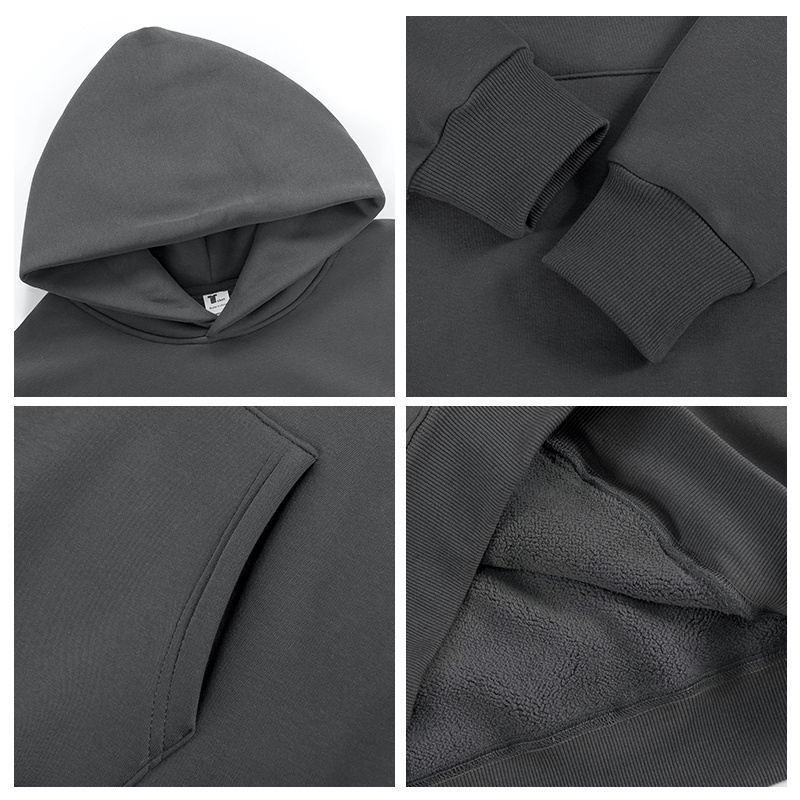 High Quality Men Plain Blank Essential Unisex Fleece French Terry Cotton Custom Drop Shoulder Oversized Heavyweight Hoodie