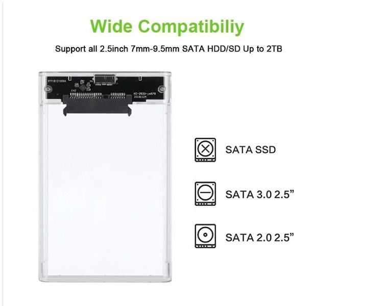 Portable hard drive case 3.0 SATA 2.5