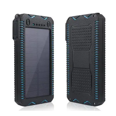 Promotional Gifts Solar Power Bank 10000mAh Outdoor Travel Waterproof Power Battery With Cigarette Lighter and Torch