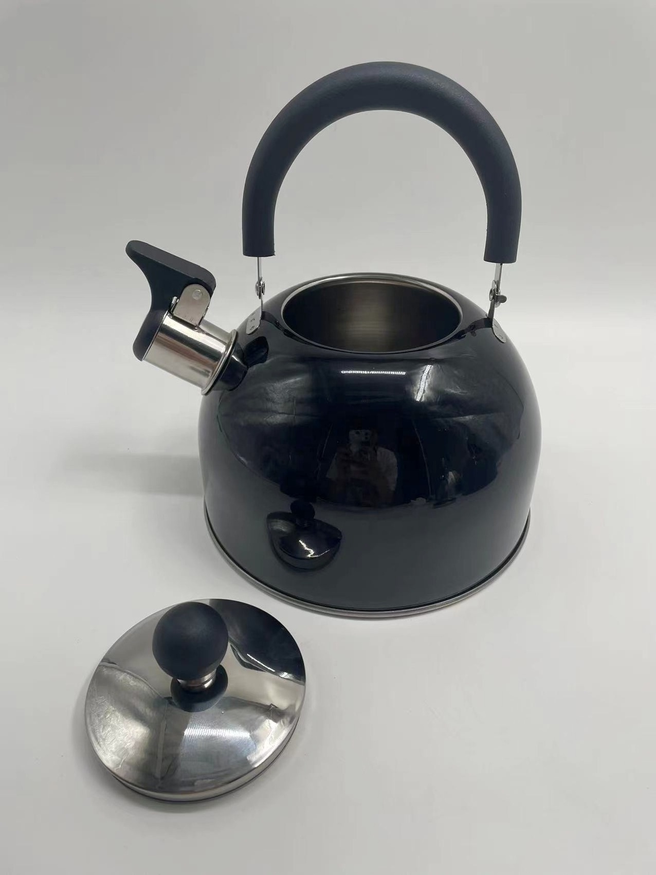 Stainless Steel Whistling Kettle with MultiColor Coating Stove top Teapot with Handle portable Small MOQ Boiling Hot watering