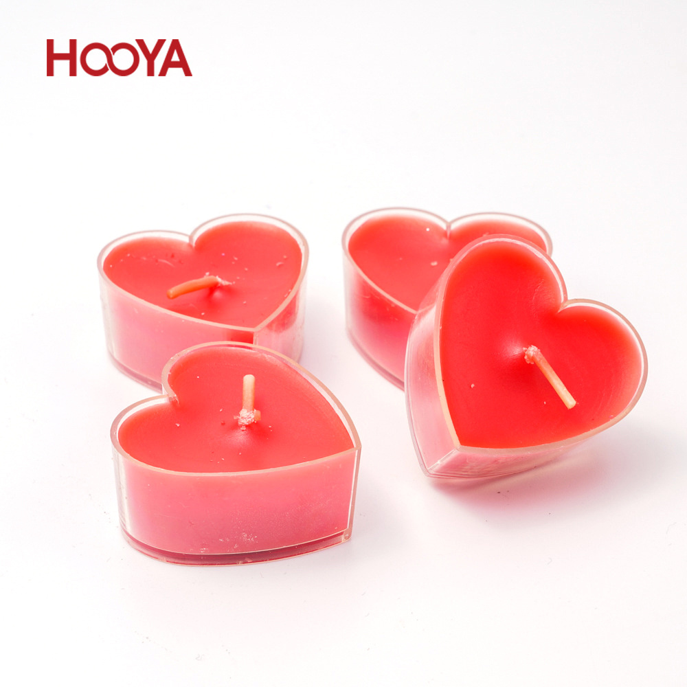 10PCS Heart Shaped Tealight Candles, Long Lasting Smokeless Mini Tealight Candles